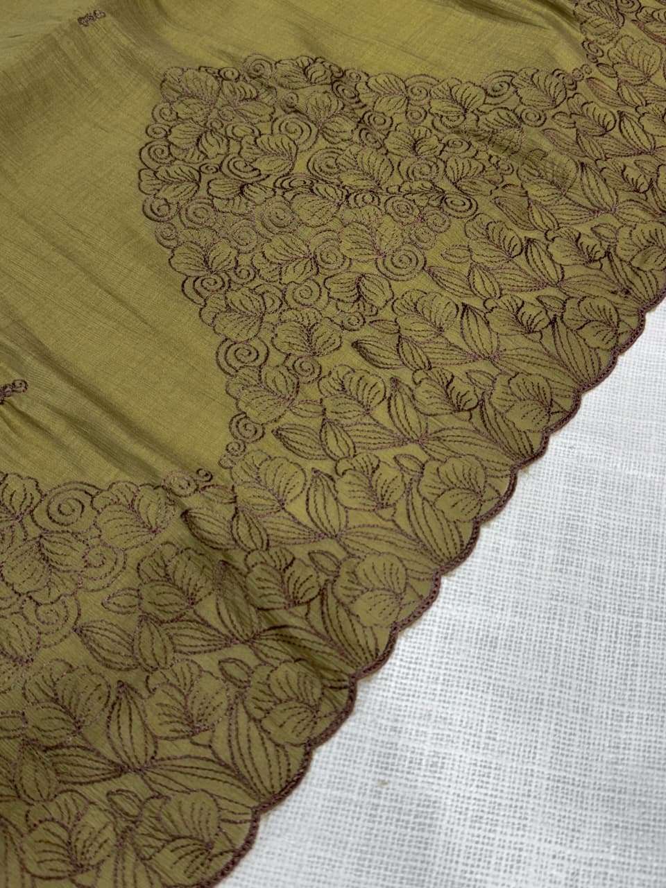 Smriti coral chiffon fancy fabric saree reseller in surat